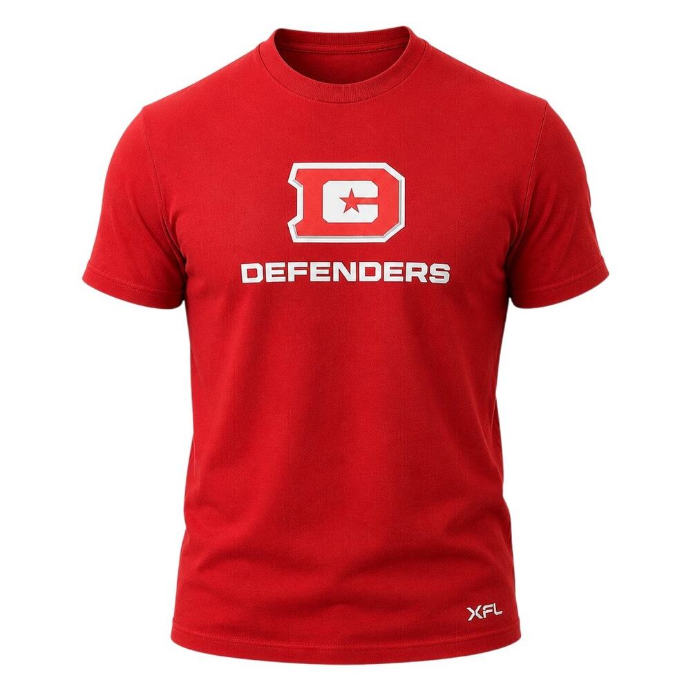 XFL DC Defenders Men's Red Graphic T-Shirt XL Football Fan Tee